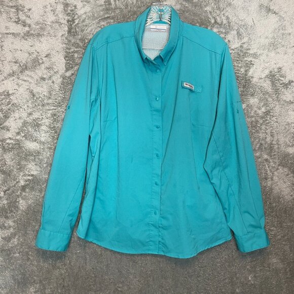 Columbia Women PFG Tamiami II Long Sleeve Vent Snap Pockets Omni Shade Shirt 1X - Picture 1 of 15